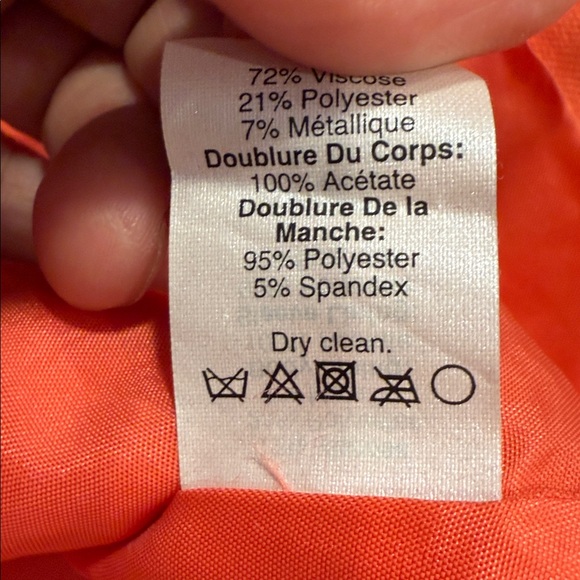 J.Crew Schoolboy Blazer in a Coral Orange multi pockets V neck fully lined SZ 2 - Picture 6 of 9